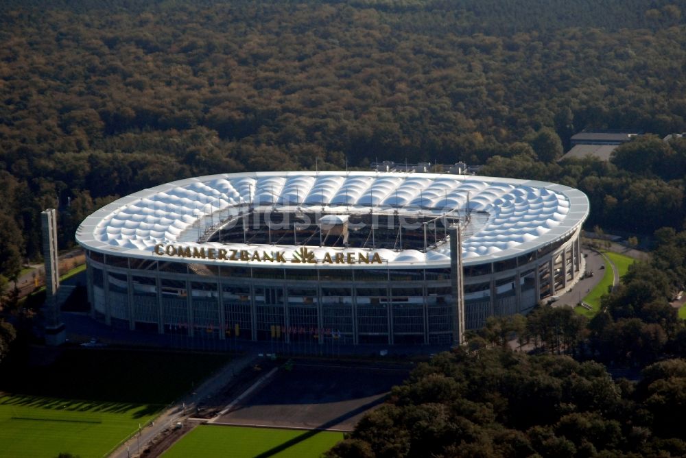 Luftbild Frankfurt am Main - Sportstätten-Gelände der Arena des Stadion in Frankfurt am Main im Bundesland Hessen