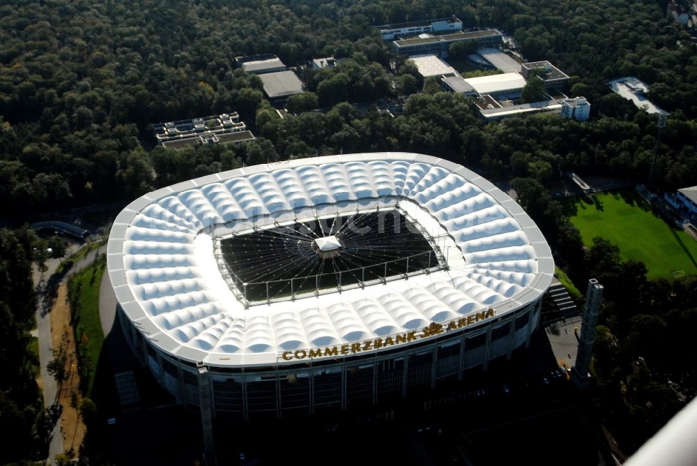 Frankfurt am Main von oben - Sportstätten-Gelände der Arena des Stadion in Frankfurt am Main im Bundesland Hessen