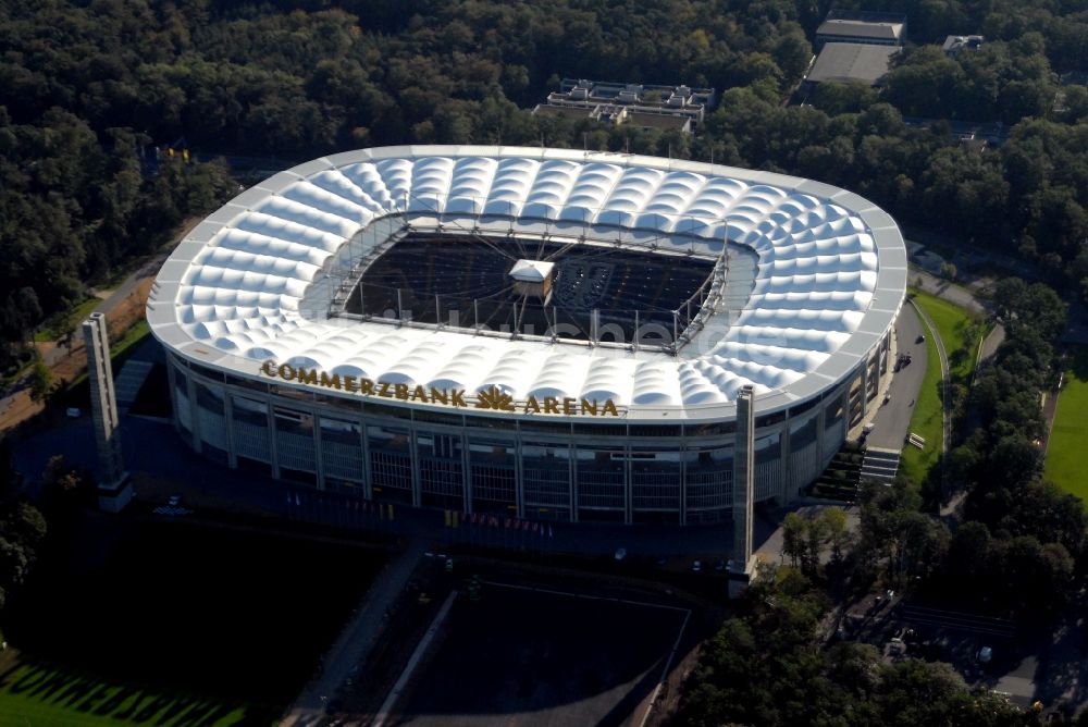 Luftbild Frankfurt am Main - Sportstätten-Gelände der Arena des Stadion in Frankfurt am Main im Bundesland Hessen