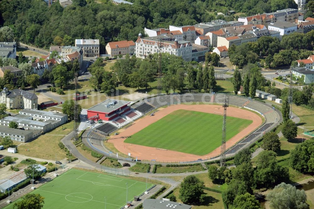 Luftbild Frankfurt (Oder) - Sportstätten-Gelände der Arena des Stadion in Frankfurt (Oder) im Bundesland Brandenburg