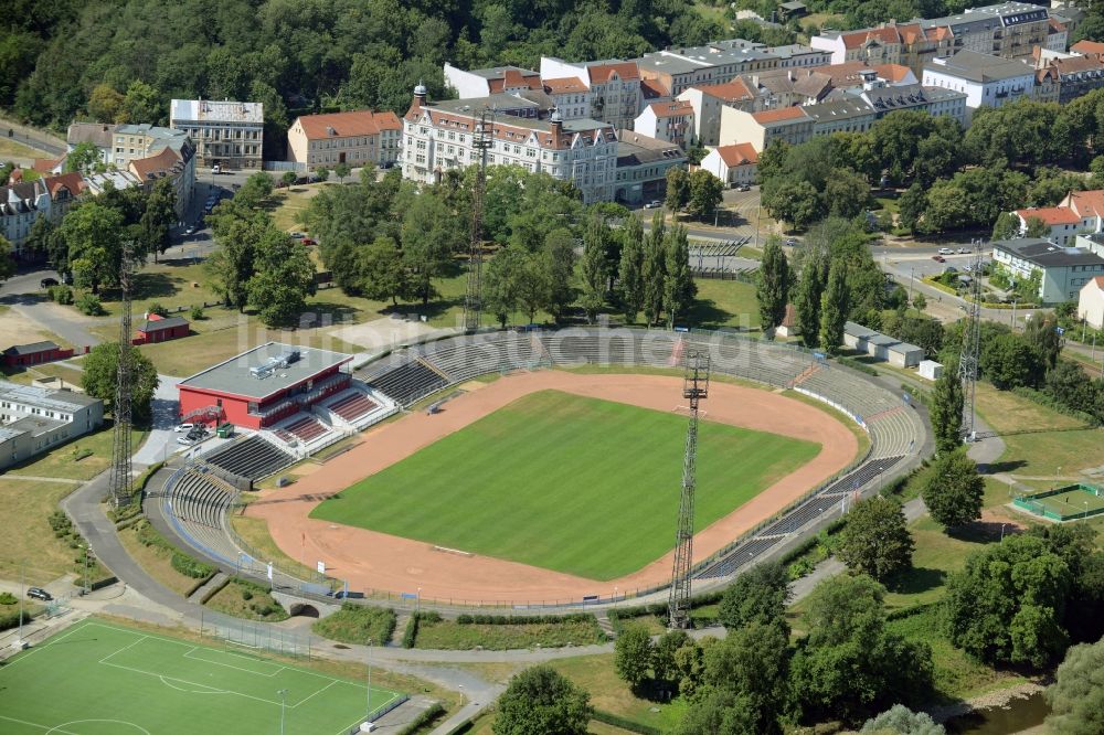 Luftaufnahme Frankfurt (Oder) - Sportstätten-Gelände der Arena des Stadion in Frankfurt (Oder) im Bundesland Brandenburg