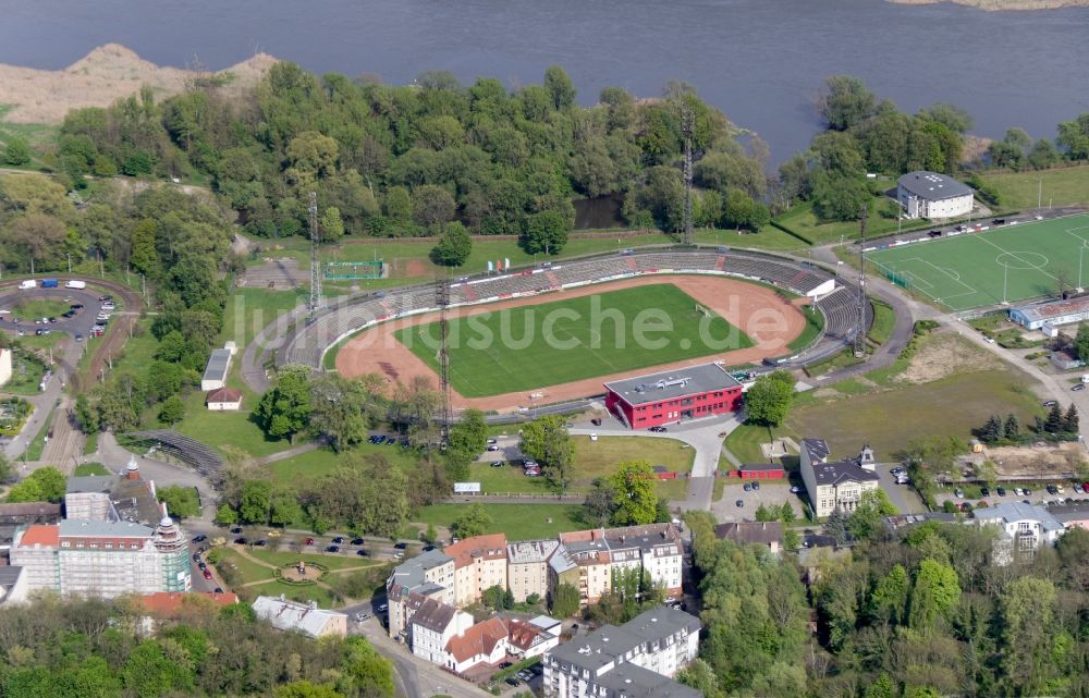 Luftbild Frankfurt (Oder) - Sportstätten-Gelände der Arena des Stadion in Frankfurt (Oder) im Bundesland Brandenburg