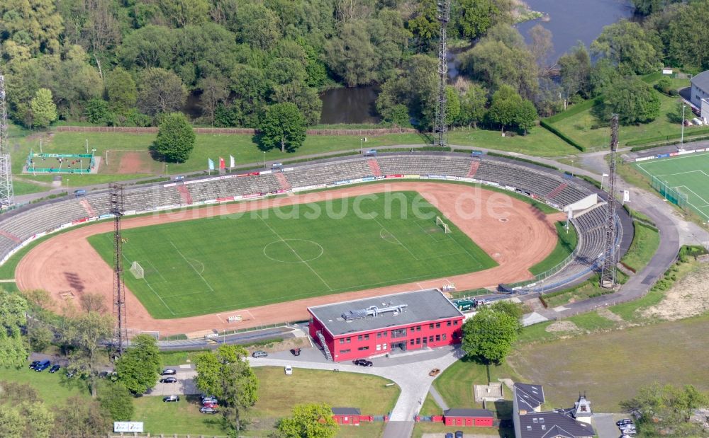 Luftaufnahme Frankfurt (Oder) - Sportstätten-Gelände der Arena des Stadion in Frankfurt (Oder) im Bundesland Brandenburg