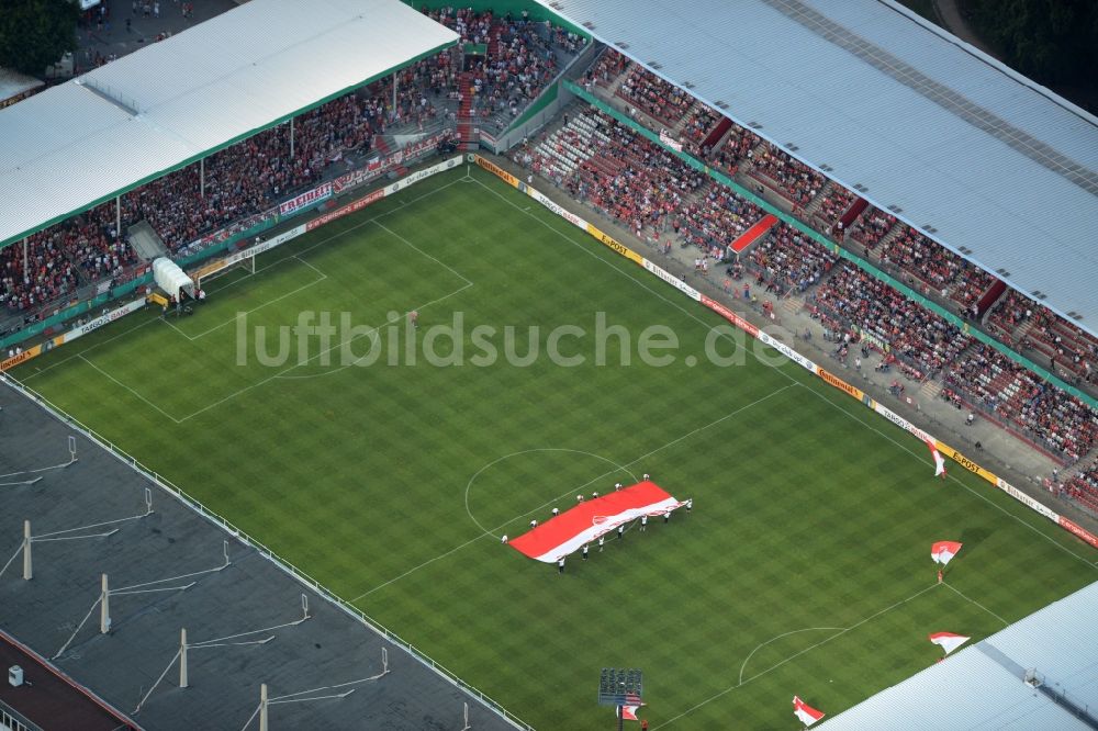 Cottbus von oben - Sportstätten-Gelände der Arena des Stadion der Freundschaft des Fußballclubs FC Energie in Cottbus im Bundesland Brandenburg