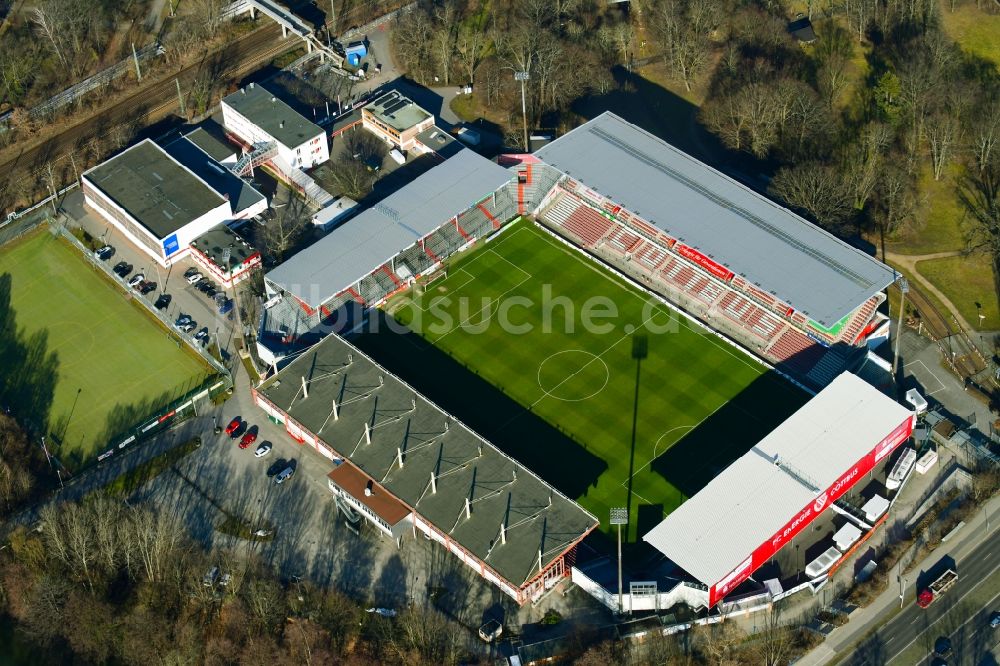 Cottbus von oben - Sportstätten-Gelände der Arena des Stadion der Freundschaft des Fußballclubs FC Energie in Cottbus im Bundesland Brandenburg