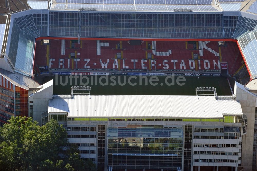 Kaiserslautern von oben - Sportstätten-Gelände der Arena des Stadion Fritz-Walter-Stadion in Kaiserslautern im Bundesland Rheinland-Pfalz, Deutschland