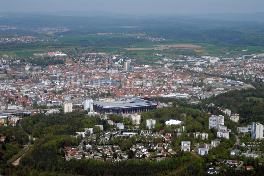 Luftaufnahme Kaiserslautern - Sportstätten-Gelände der Arena des Stadion Fritz-Walter-Stadion in Kaiserslautern im Bundesland Rheinland-Pfalz, Deutschland