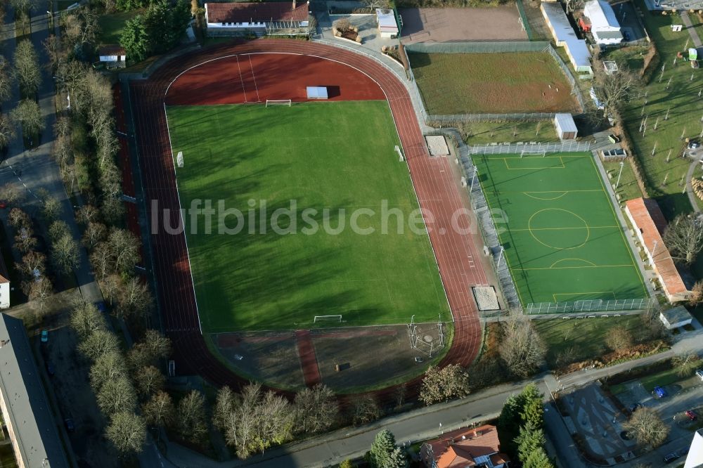 Luftbild Fürstenwalde/Spree - Sportstätten-Gelände der Arena des Stadion in Fürstenwalde/Spree im Bundesland Brandenburg