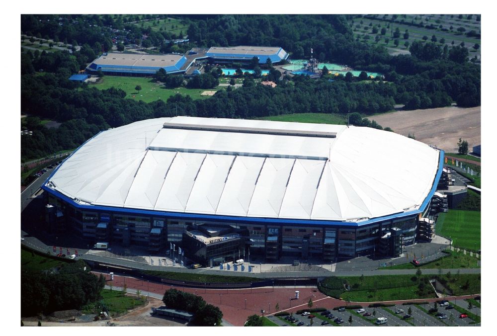 Gelsenkirchen aus der Vogelperspektive: Sportstätten-Gelände der Arena des Stadion in Gelsenkirchen im Bundesland Nordrhein-Westfalen