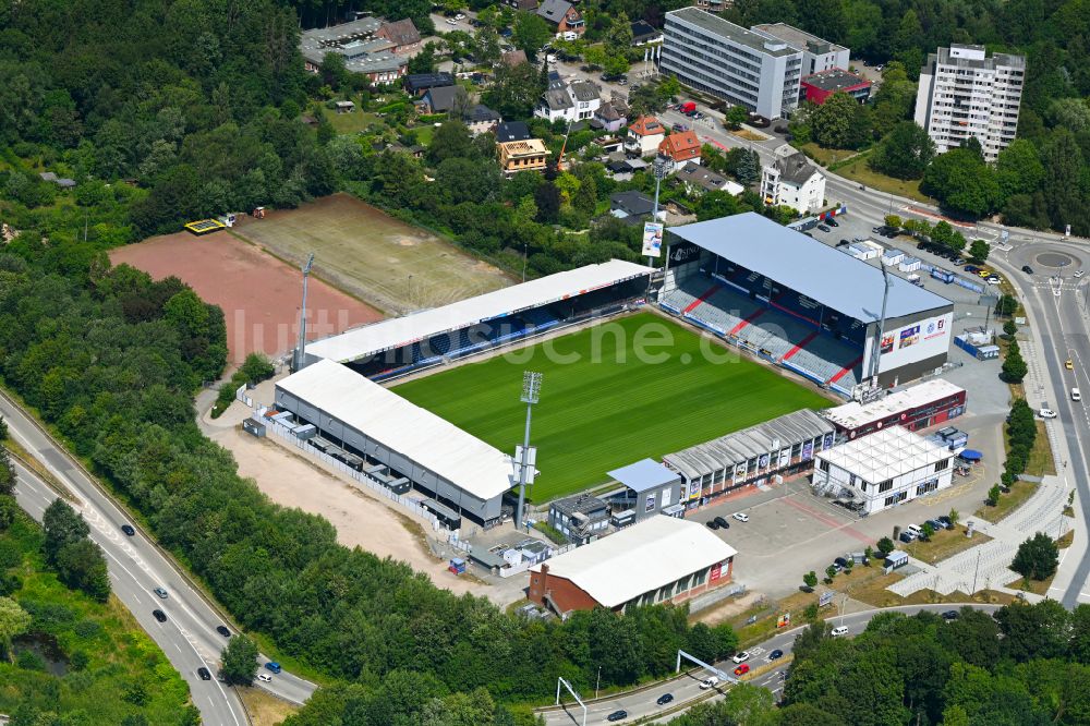 Luftbild Kiel - Sportstätten-Gelände der Arena des Stadion Holstein-Stadion am Westring im Ortsteil Wik in Kiel im Bundesland Schleswig-Holstein, Deutschland