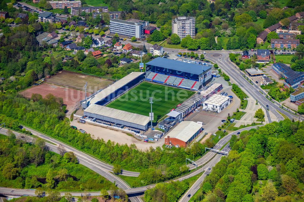 Kiel von oben - Sportstätten-Gelände der Arena des Stadion Holstein-Stadion am Westring im Ortsteil Wik in Kiel im Bundesland Schleswig-Holstein, Deutschland