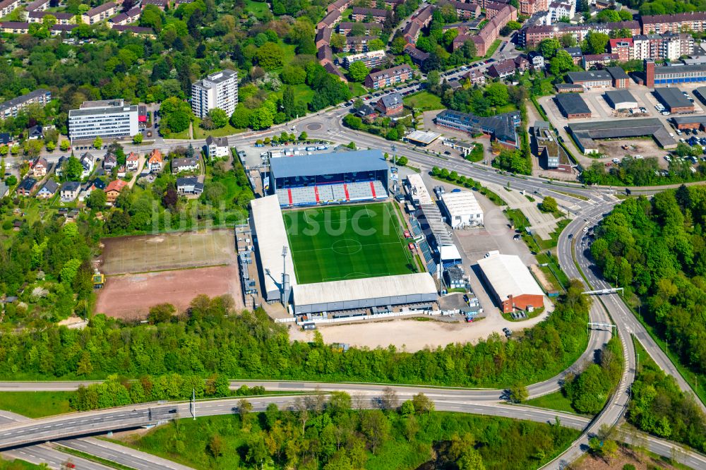 Luftbild Kiel - Sportstätten-Gelände der Arena des Stadion Holstein-Stadion am Westring im Ortsteil Wik in Kiel im Bundesland Schleswig-Holstein, Deutschland