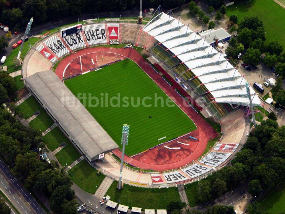 Luftbild Karlsruhe - Sportstätten-Gelände der Arena des Stadion in Karlsruhe im Bundesland Baden-Württemberg