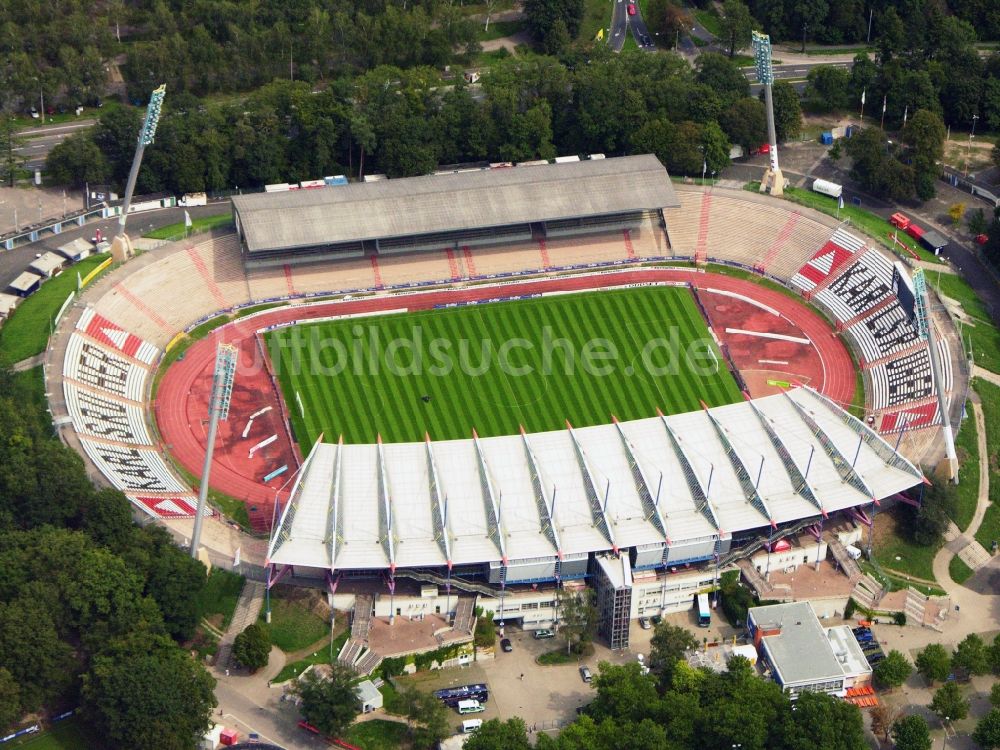 Luftaufnahme Karlsruhe - Sportstätten-Gelände der Arena des Stadion in Karlsruhe im Bundesland Baden-Württemberg