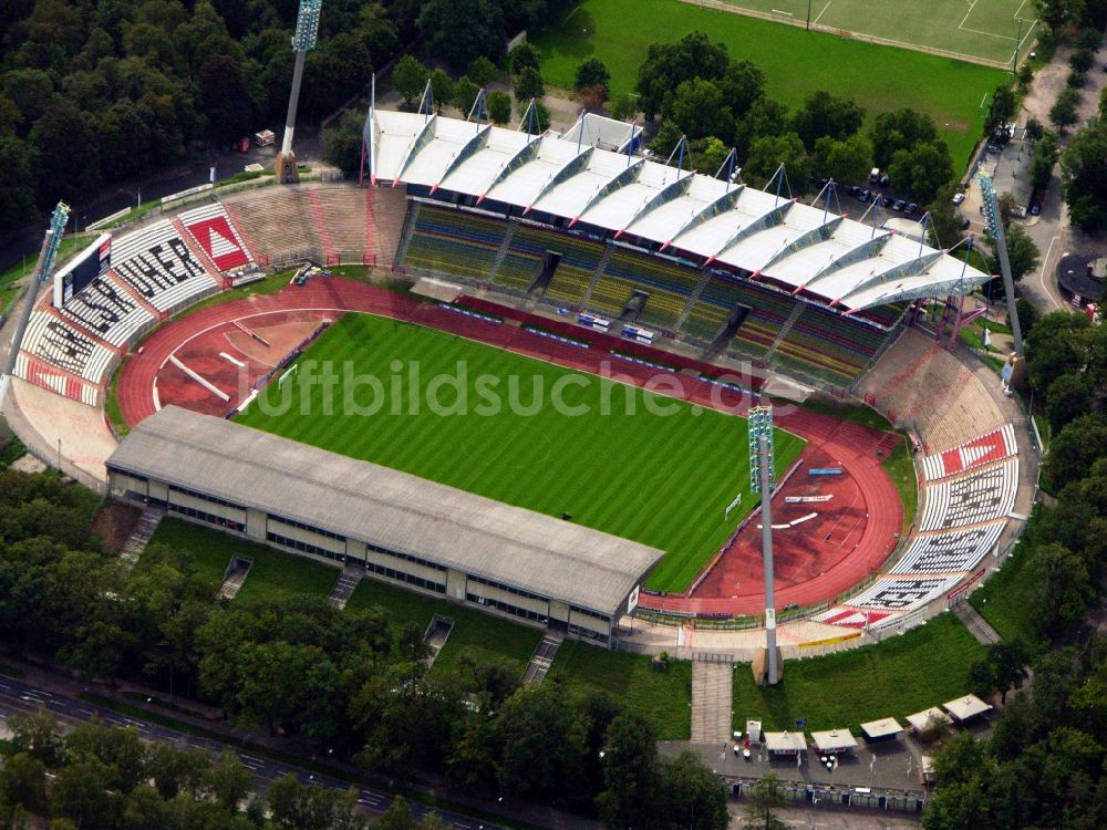 Luftbild Karlsruhe - Sportstätten-Gelände der Arena des Stadion in Karlsruhe im Bundesland Baden-Württemberg