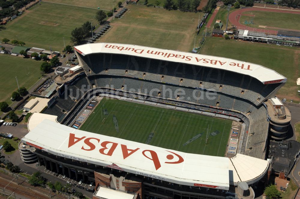 Durban aus der Vogelperspektive: Sportstätten-Gelände der Arena des Stadion Kings-Park-Stadion in Durban in KwaZulu-Natal, Südafrika