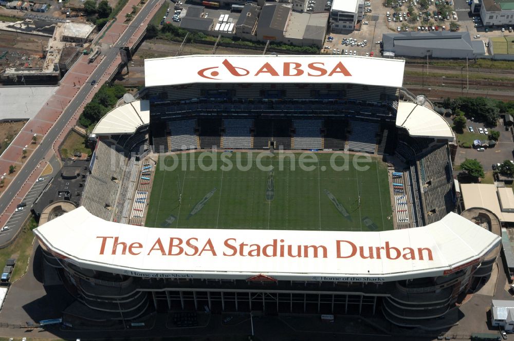 Luftaufnahme Durban - Sportstätten-Gelände der Arena des Stadion Kings-Park-Stadion in Durban in KwaZulu-Natal, Südafrika