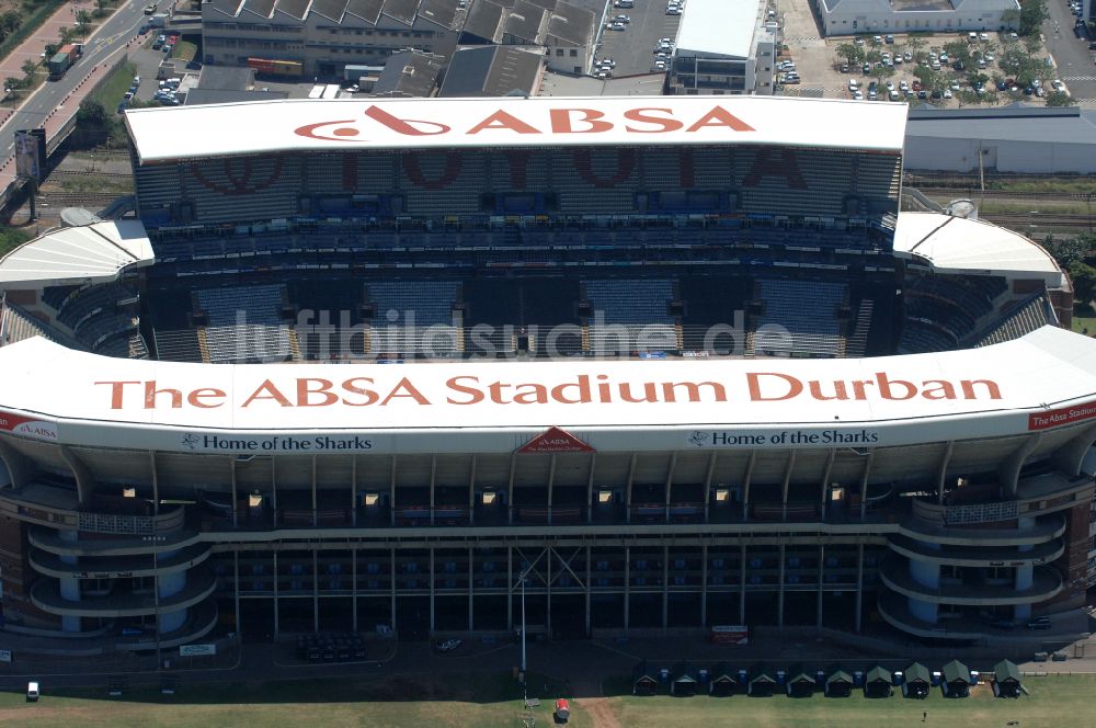 Durban aus der Vogelperspektive: Sportstätten-Gelände der Arena des Stadion Kings-Park-Stadion in Durban in KwaZulu-Natal, Südafrika