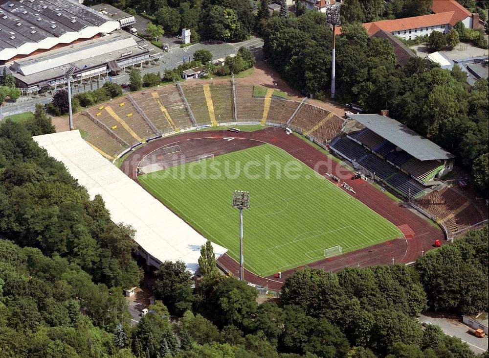 Saarbrücken von oben - Sportstätten-Gelände der Arena des Stadion Ludwigsparkstadion in Saarbrücken im Bundesland Saarland, Deutschland