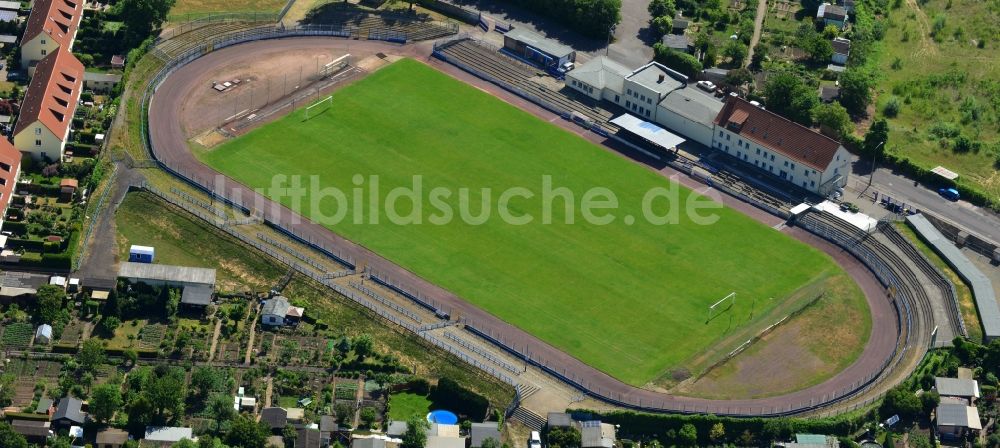 Magdeburg Sudenburg aus der Vogelperspektive: Sportstätten-Gelände der Arena des Stadion in Magdeburg Sudenburg im Bundesland Sachsen-Anhalt