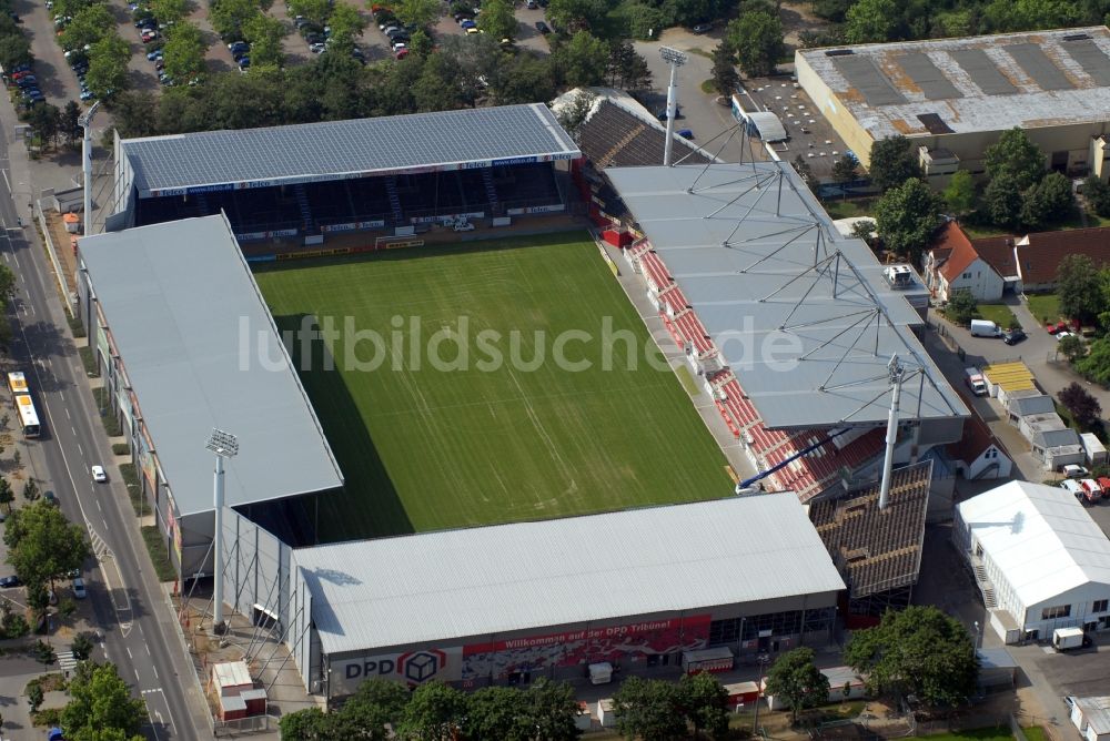 Mainz von oben - Sportstätten-Gelände der Arena des Stadion in Mainz im Bundesland Rheinland-Pfalz