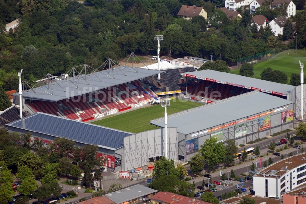 Mainz von oben - Sportstätten-Gelände der Arena des Stadion in Mainz im Bundesland Rheinland-Pfalz