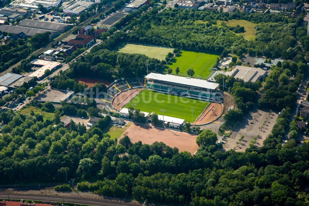 Luftaufnahme Münster - Sportstätten-Gelände der Arena des Stadion in Münster im Bundesland Nordrhein-Westfalen