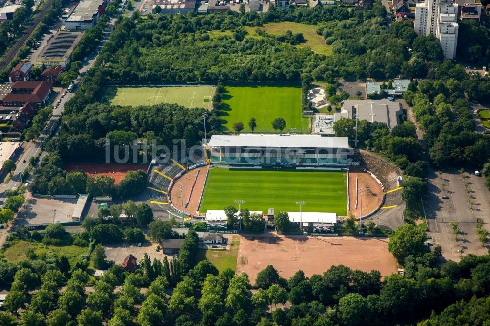 Münster aus der Vogelperspektive: Sportstätten-Gelände der Arena des Stadion in Münster im Bundesland Nordrhein-Westfalen