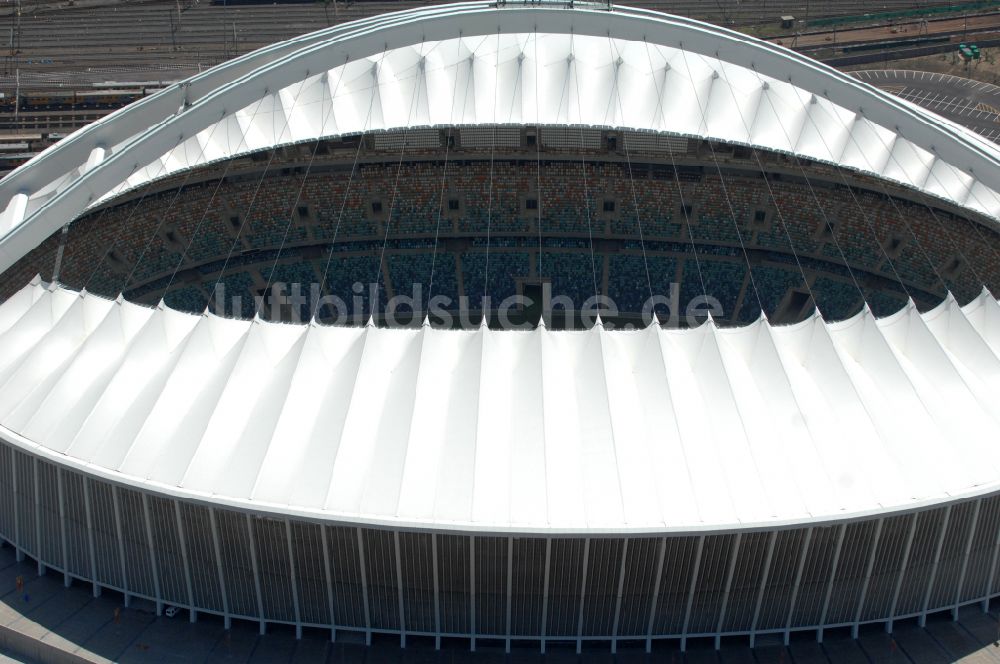 Durban aus der Vogelperspektive: Sportstätten-Gelände der Arena des Stadion Moses-Mabhida-Stadion in Durban in KwaZulu-Natal, Südafrika