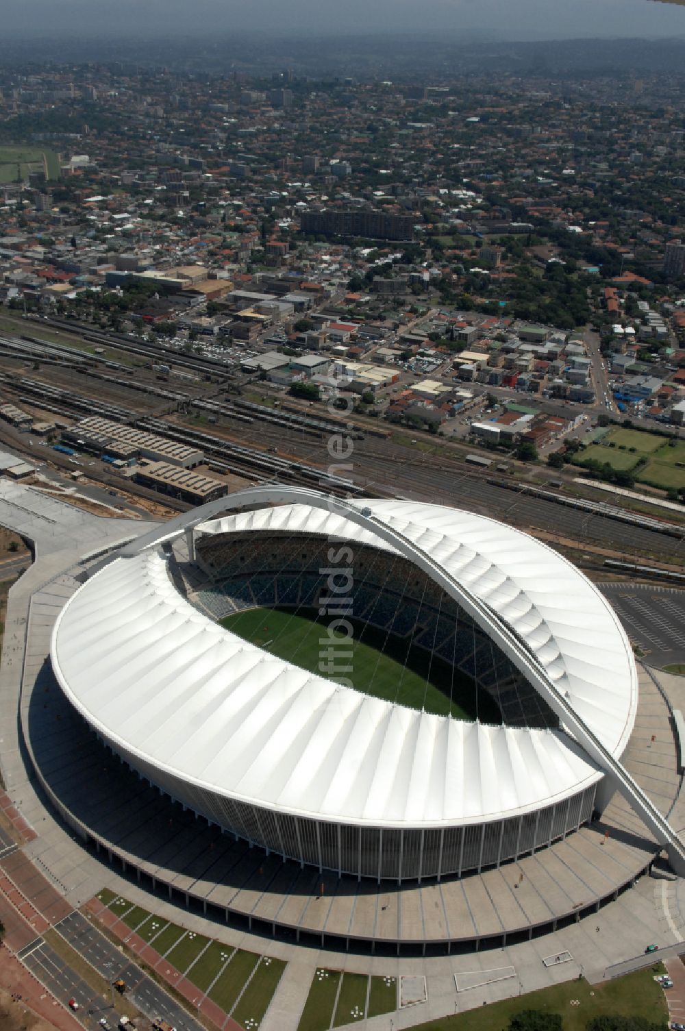 Luftbild Durban - Sportstätten-Gelände der Arena des Stadion Moses-Mabhida-Stadion in Durban in KwaZulu-Natal, Südafrika