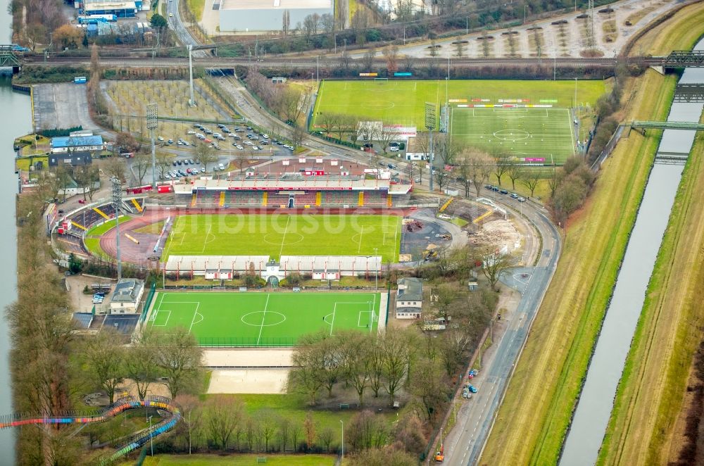 Luftbild Oberhausen - Sportstätten-Gelände der Arena des Stadion Niederrhein Lindnerstraße in Oberhausen im Bundesland Nordrhein-Westfalen