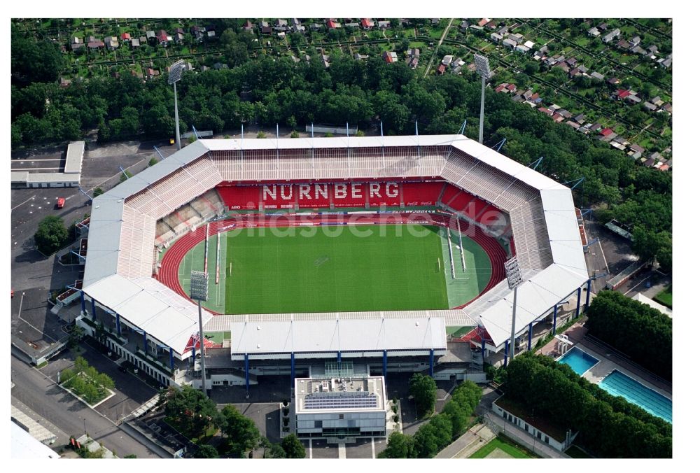 Luftaufnahme Nürnberg - Sportstätten-Gelände der Arena des Stadion in Nürnberg im Bundesland Bayern