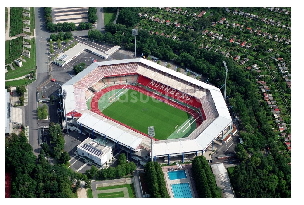 Luftaufnahme Nürnberg - Sportstätten-Gelände der Arena des Stadion in Nürnberg im Bundesland Bayern