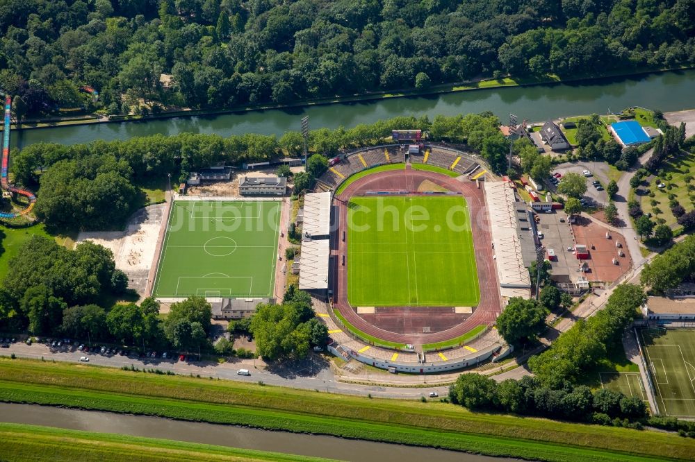 Oberhausen von oben - Sportstätten-Gelände der Arena des Stadion in Oberhausen im Bundesland Nordrhein-Westfalen