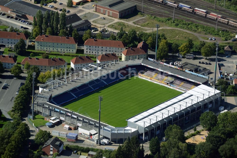 Luftaufnahme Osnabrück - Sportstätten-Gelände der Arena des Stadion in Osnabrück im Bundesland Niedersachsen