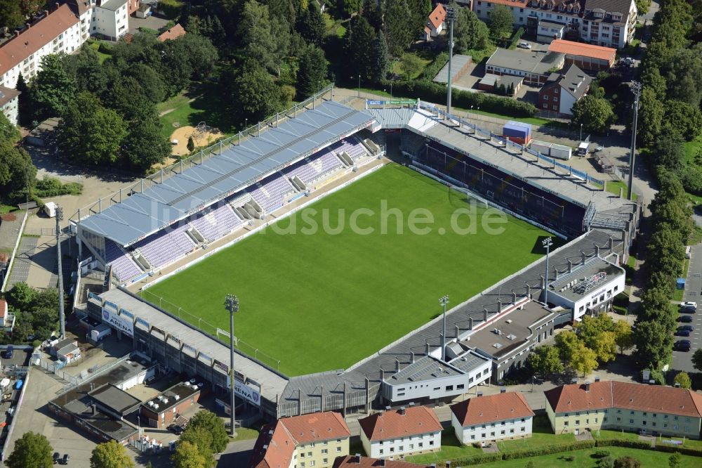 Luftaufnahme Osnabrück - Sportstätten-Gelände der Arena des Stadion in Osnabrück im Bundesland Niedersachsen