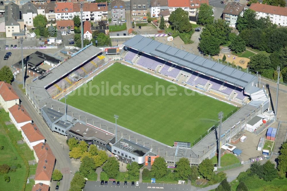 Osnabrück von oben - Sportstätten-Gelände der Arena des Stadion in Osnabrück im Bundesland Niedersachsen