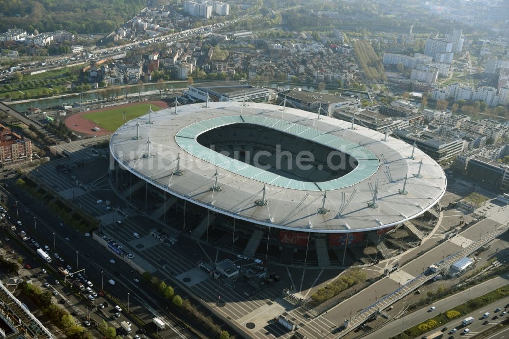 Paris Saint-Denis von oben - Sportstätten- Gelände der Arena des Stadion in Paris - Saint-Denis in Ile-de-France, Frankreich