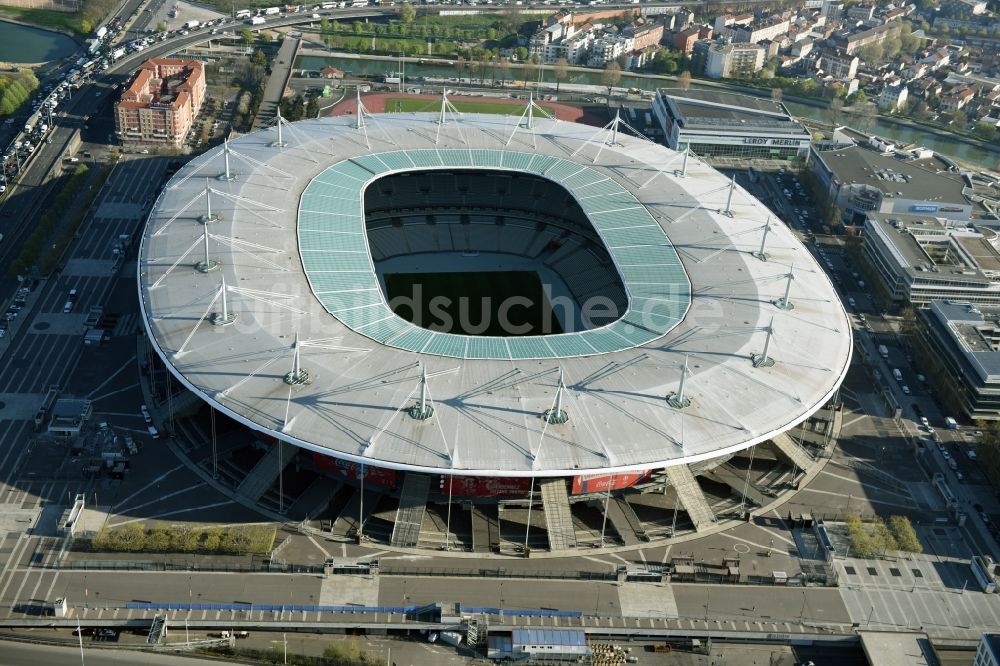 Paris Saint-Denis von oben - Sportstätten- Gelände der Arena des Stadion in Paris - Saint-Denis in Ile-de-France, Frankreich