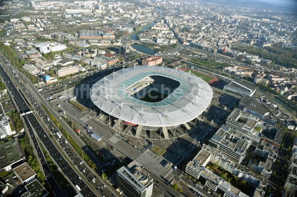 Paris Saint-Denis von oben - Sportstätten- Gelände der Arena des Stadion in Paris - Saint-Denis in Ile-de-France, Frankreich