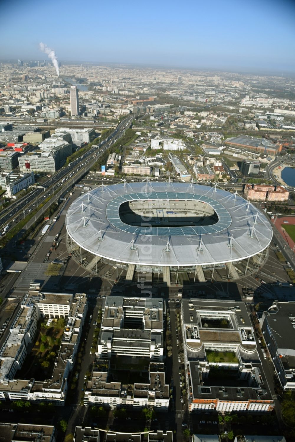 Paris Saint-Denis von oben - Sportstätten- Gelände der Arena des Stadion in Paris - Saint-Denis in Ile-de-France, Frankreich