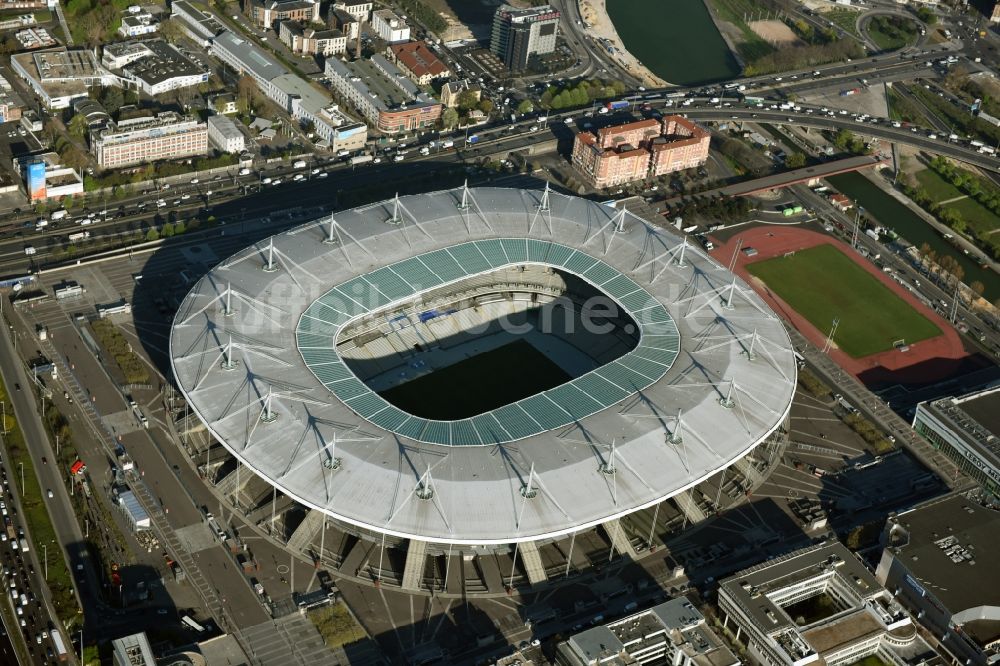 Paris Saint-Denis von oben - Sportstätten- Gelände der Arena des Stadion in Paris - Saint-Denis in Ile-de-France, Frankreich