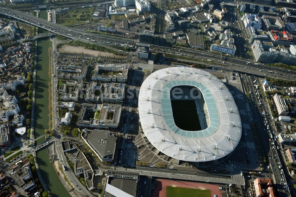 Luftaufnahme Paris Saint-Denis - Sportstätten- Gelände der Arena des Stadion in Paris - Saint-Denis in Ile-de-France, Frankreich