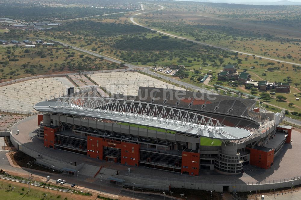 Luftaufnahme Polokwane - Sportstätten-Gelände der Arena des Stadion Peter-Mokaba-Stadion in Polokwane in Limpopo, Südafrika