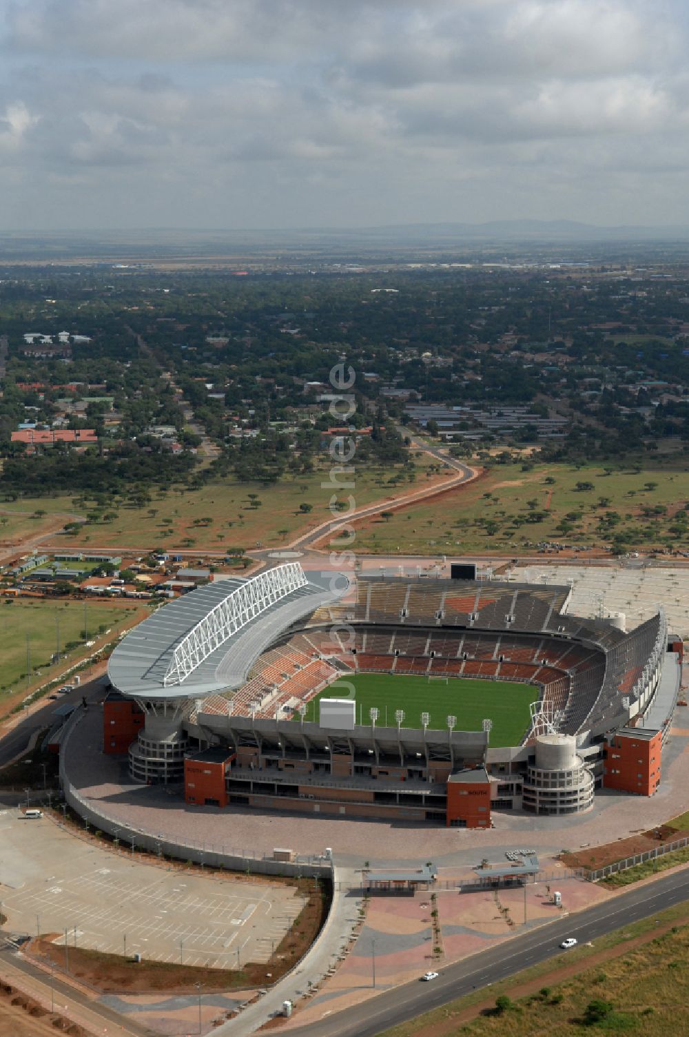 Polokwane aus der Vogelperspektive: Sportstätten-Gelände der Arena des Stadion Peter-Mokaba-Stadion in Polokwane in Limpopo, Südafrika