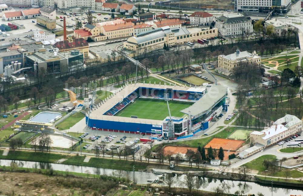 Luftbild Pilsen / Plzen - Sportstätten-Gelände der Arena des Stadion in Pilsen - Plzen in Tschechische Republik