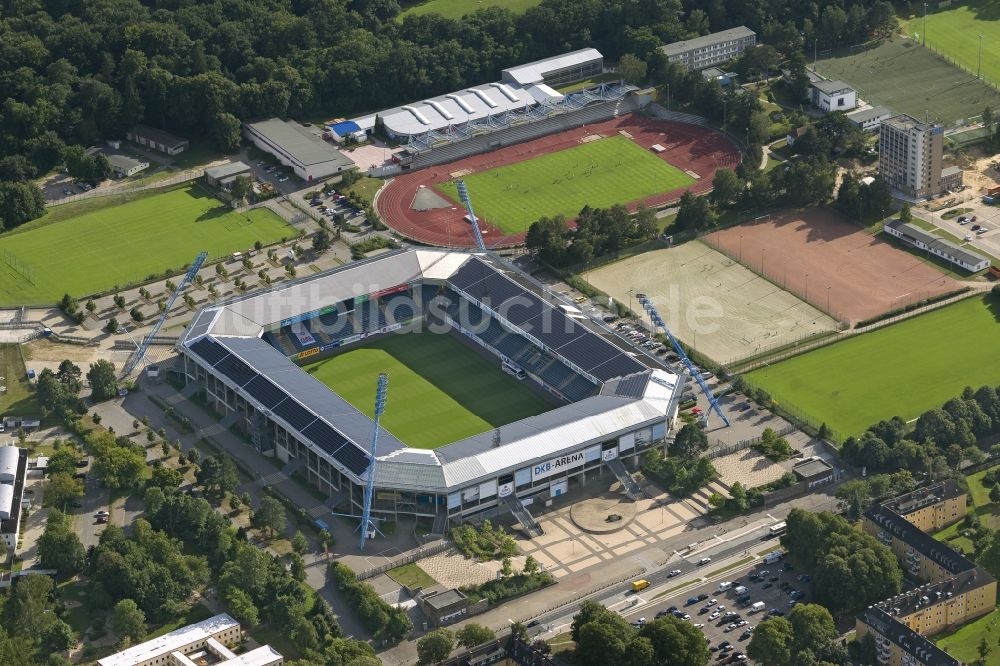 Luftaufnahme Rostock - Sportstätten-Gelände der Arena des Stadion in Rostock im Bundesland Mecklenburg-Vorpommern