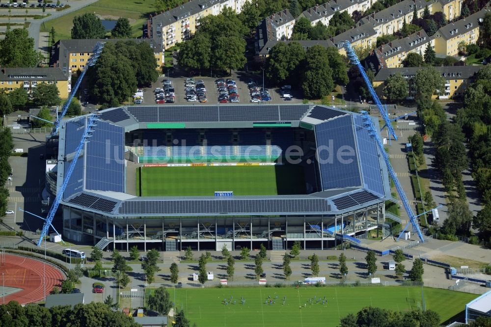 Rostock aus der Vogelperspektive: Sportstätten-Gelände der Arena des Stadion in Rostock im Bundesland Mecklenburg-Vorpommern