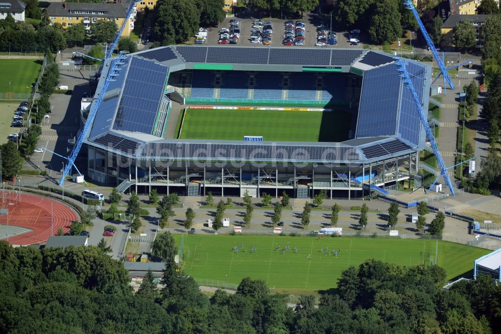 Luftbild Rostock - Sportstätten-Gelände der Arena des Stadion in Rostock im Bundesland Mecklenburg-Vorpommern