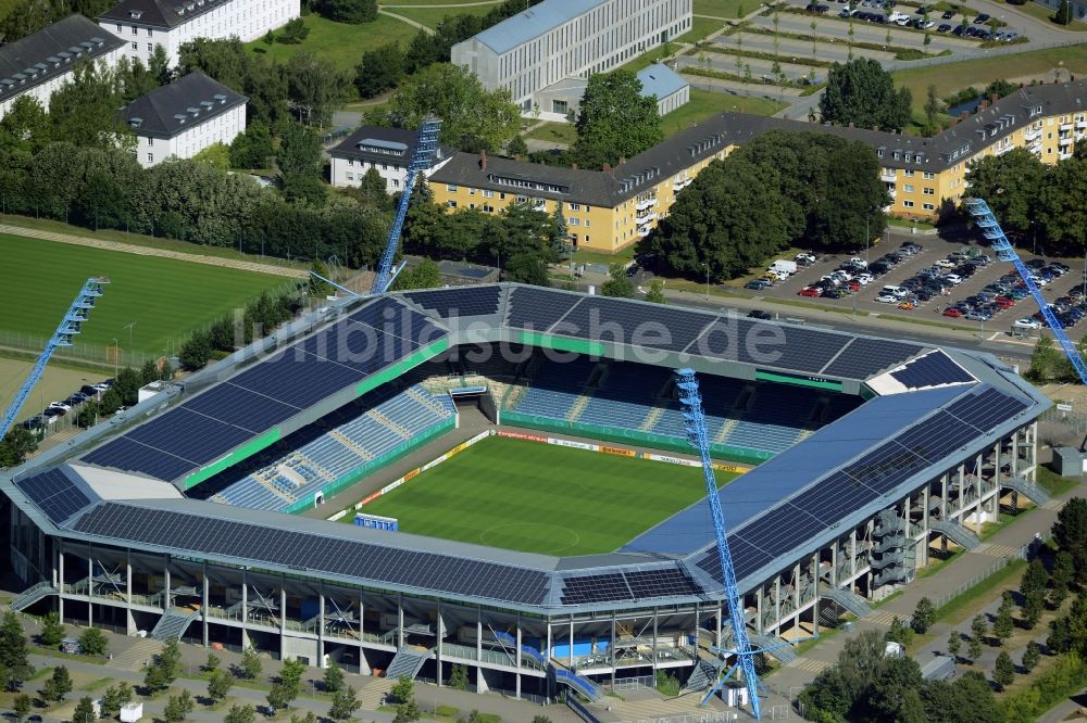 Rostock aus der Vogelperspektive: Sportstätten-Gelände der Arena des Stadion in Rostock im Bundesland Mecklenburg-Vorpommern